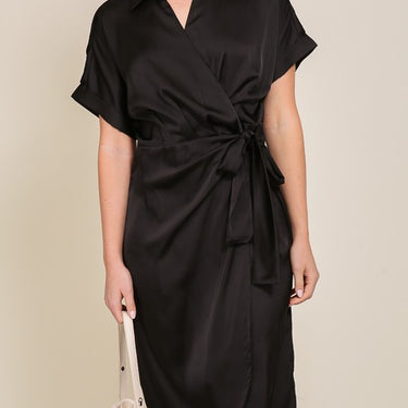 SuperNova Satin Wrap Dress