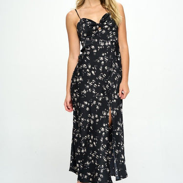 Satin floral maxi dress