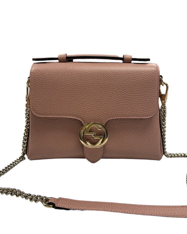 ***Dollar Calfskin Interlocking G Top Handle Shoulder Bag