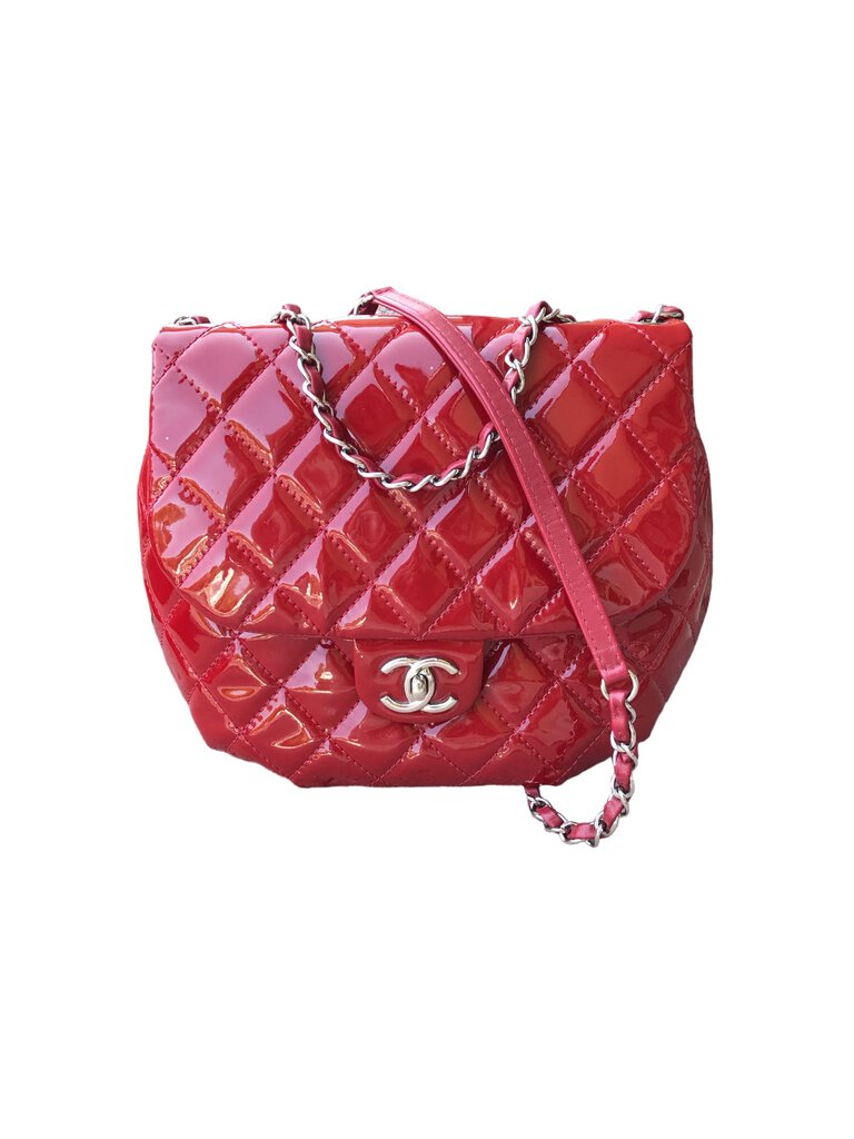 Chanel Red Patent Flap Quilted Bag