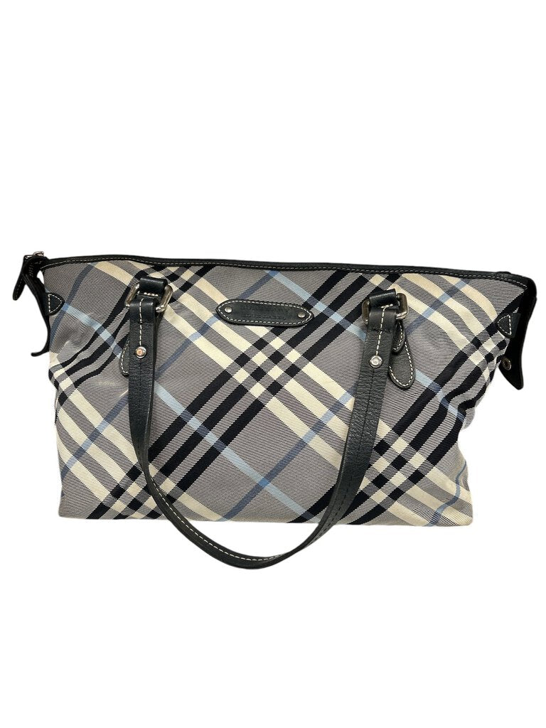 Burberry Check Canvas Blue Label Zip-Tote***