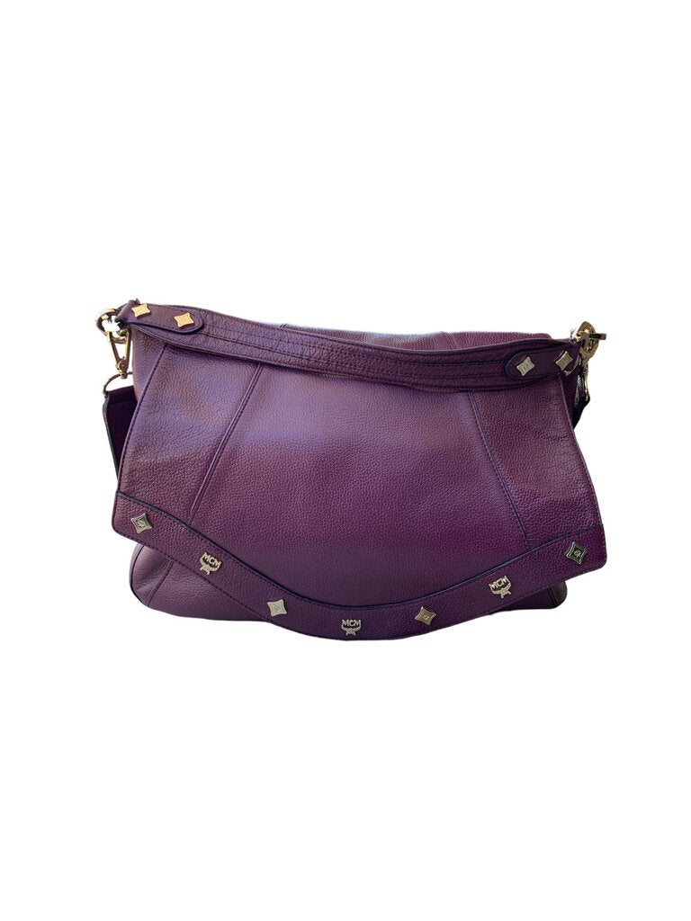 MCM Purple Leather Messenger Bag