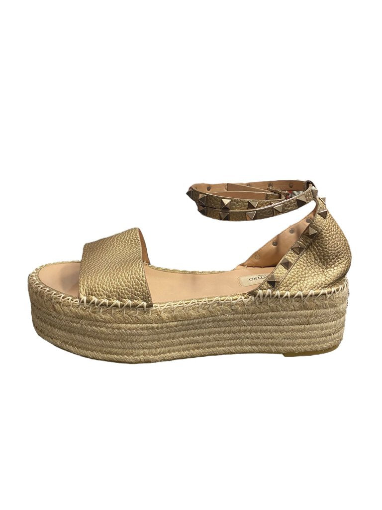 Valentino Metallic Espadrille Platforms 41 E.U / 10.5 U.S***