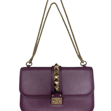 Valentino Garavani Medium Vitello Plum Crossbody***