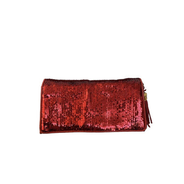 Chanel Red Sequin Clutch ***